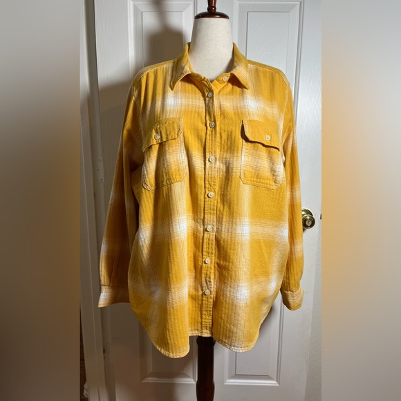 Universal Thread Tops - Universal Thread Honey Gold Plaid Women’s Shirt